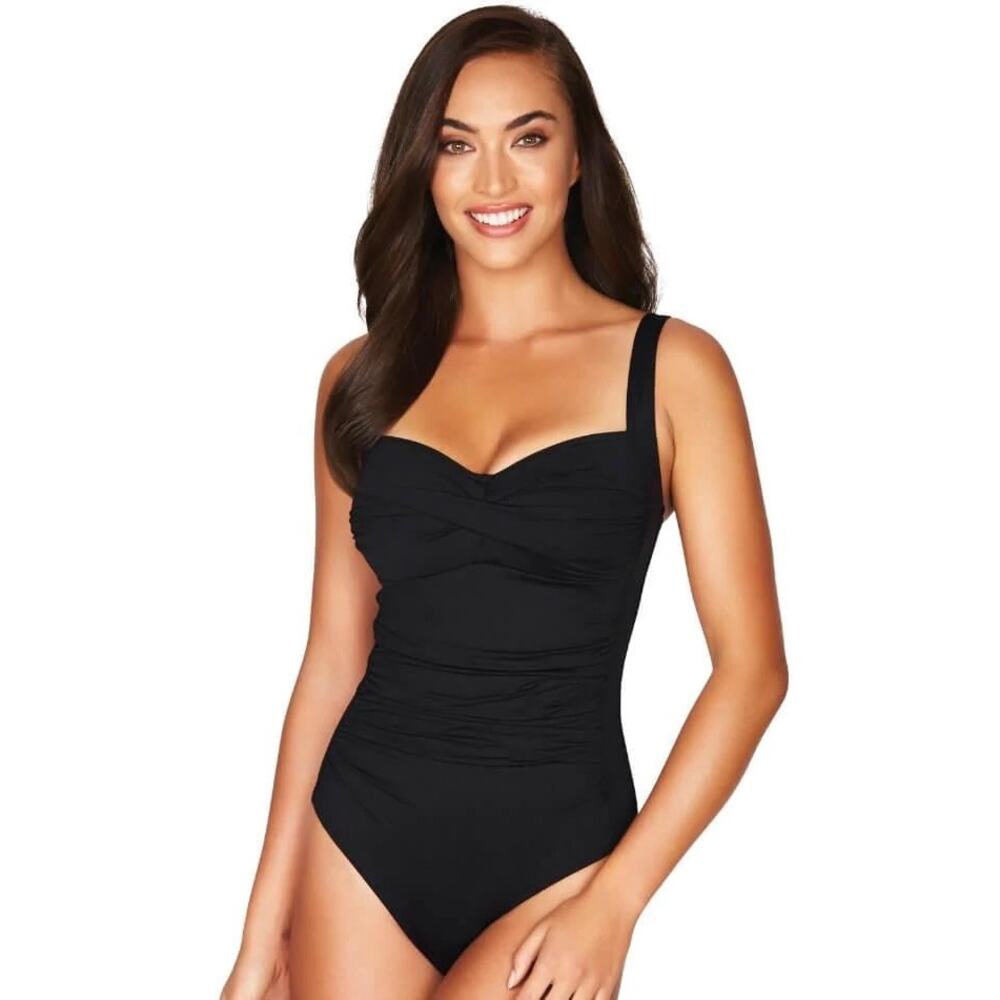 Sea Level Australia Eco Essentials Twist Front Multifit Black One Piece Swimsuit
